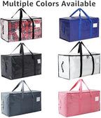 Moving Bags Heavy Duty Extra Large, Moving Boxes, Moving Supplies Essentials,Storage Bins with Lids, Plastic Packing Totes, Storage Bags for Clothes with Handles & Zippers(Pink, 10 Pack) - Image 2