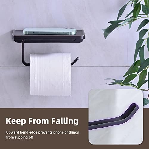 Oil Rubbed Bronze Toilet Paper Holder with Shelf - Image 4