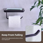 Oil Rubbed Bronze Toilet Paper Holder with Shelf - Image 4