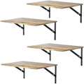 Deep Floating Wall Shelves - 4 Sets of 12 Inch Wide Rustic Brown Wood Shelves for Bathroom, Bedroom, Kitchen, Living Room by Unknown