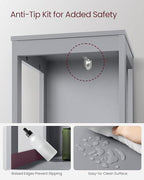 VASAGLE Bathroom Floor Cabinet, 2 Drawers, 55.7”H, Dove Gray - Image 6