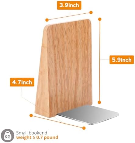 DRELIFAM Red Oak Book Ends Heavy Duty Handmade Book Ends for Shelves Decorative Bookends to Hold Heavy Books (Red Oak Small) - Image 6