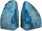 Nature's Decorations Teal Agate Bookends – A+ Grade Geode Heavy Duty Decorative Stone Crystal for Shelves & Bookcases, Natural Polished Bookshelf Decor, 1 Pair 4-6Lbs by NaturesDecorations