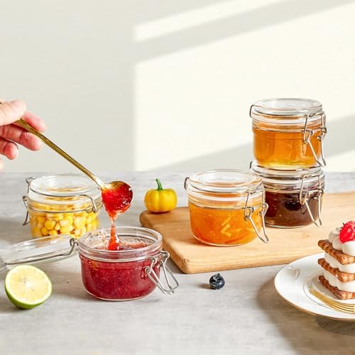 ComSaf Small Mason Glass Jars with Airtight Lids 4 oz 6 Pack Pantry - Image 5