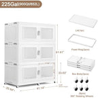 BROVIEW 225Gal Extra Large Storage Bins with Lid and Wheels, White, 3 Pack - Image 2