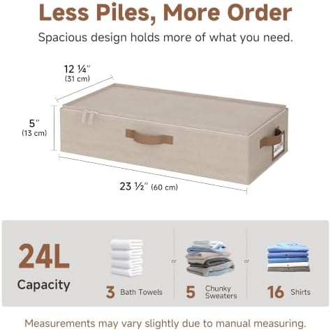 StorageWorks 5 Inch Low Profile Under Bed Clothes Storage Bins with Lids - Image 2