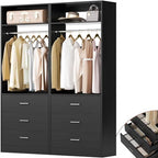 Besiost Closet Systems with 6 Wood Drawers, Closet System Set of 2 by Besiost