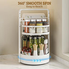 Rotating Spice Rack with Paper Towel Holder, White - Image 4