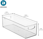 iDesign Plastic Stackable Pantry Bin with Handles, Set of 2, Clear - Image 4