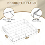 Briwooody Clear Acrylic Deep Drawer Organizer Tray, 6 Compartments - Image 2