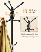 Metal Coat Rack, Modern Coat Rack Stand, Heavy Duty Coat Tree Stand - Image 3