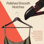 Cherry Wooden Hangers 80 Pack – Heavy-Duty with 360° Swivel Hook, Non-Slip, Pants Bar & Shoulder Grooves - Wooden Hangers for Suits, Jackets, Dresses & Camisoles, Space-Saving and Smooth Finish - Image 5