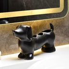Creative Dachshund Toothbrush Holder, Cute Dachshund-Shaped Toothbrush Holders, Ceramic Bathroom Countertop Accessories, Personalized Decoration, for Bathroom Home(Brown) - Image 7