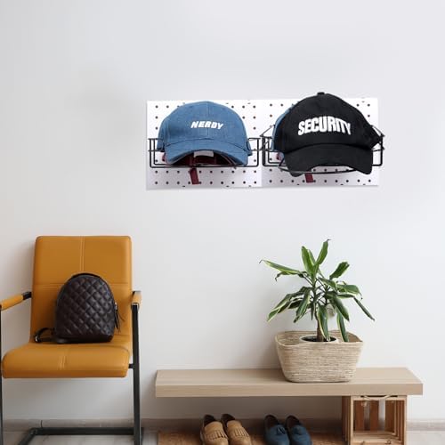 Kigley 8 Pcs Wire Hat Display Racks for Slatwall Black Baseball Hat Racks - Image 5