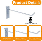 8 Inch, 25 Pcs, Gridwall Hooks, Metal Display Hangers - Image 2