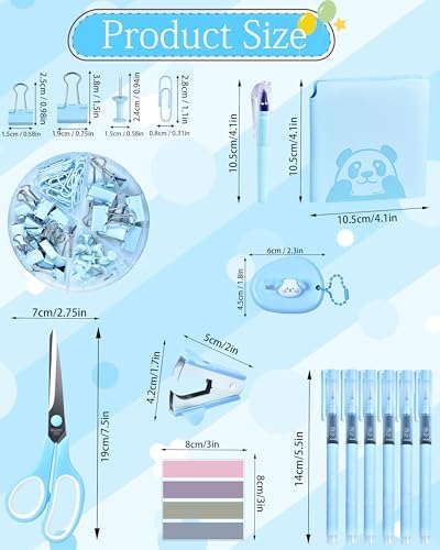 Blue Desk Accessories and Organizers with Desk Organizer and 360°Rotating Pen Holder stapler Pen and a Lot of Office Blue Office Supplies Beautifully Presented in a Gift Box - Image 7
