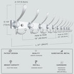 Dseap Coat Rack Wall Mount 37 Inch, Heavy Duty 12-Gauge Base vs Flimsy 1mm, Double-Thick Solid Anti-Snap Hooks, 16” Stud-Mount, Stainless Steel 10-Hook Hanger for Closet Entryway, Silver - Image 7