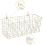 Kinlink 2 Sets White Extra Large Hanging Wall Basket with Steel Hooks - Image 3
