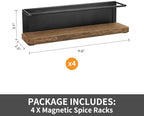 4 Pack Strong Magnetic Spice Rack Organizer for Refrigerator and Microwave Oven, Metal Fridge Shelf, Space Saver for Kitchen Organization and Storage, Black - Image 2