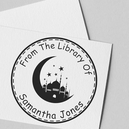 Custom Name and Book Stamper - PSI Pre-Inked Sacred Crescent Stamp for Muslim Families - Ideal Islamic Gift for Home, Office, or School - Personalized Self-Inking Stamp for Books, Letters - Image 6