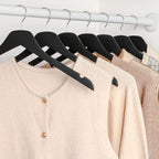 TOPIA HANGER Black Wooden Hangers 30 Pack, 0.28-inch Thick Slim Wood Clothes Hanger with Flat Design and Smooth Notches, Lightweight Space Saving Hangers for Shirt, Coat, Camisole-CT31B - Image 7