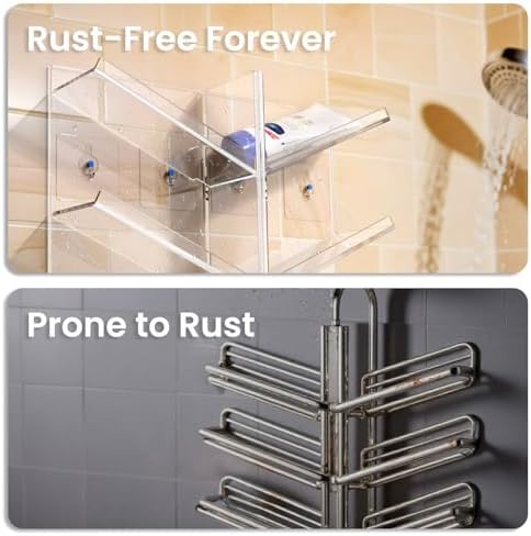 AITEE Acrylic Bathroom Organizer Caddy Shampoo Holder Combination Shelf - Image 4