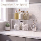 Neat Castle® Clear Acrylic Shelf Organizer - Stackable Cabinet & Countertop risers for Kitchen, Pantry, Bathroom & Vanity Storage - Minimal, Space-Saving Design - Image 6