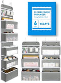 Yecaye Over the Door Storage Organizer for Nursery Closet 6 Tier Grey by Yecaye