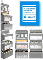 Yecaye Over the Door Storage Organizer for Nursery Closet 6 Tier Grey by Yecaye