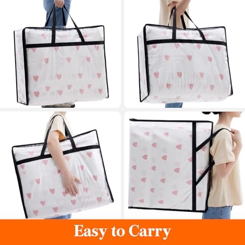 Lifewit 3 Pack Clear Clothes Storage Bags, 110L Plastic Blanket Storage Bag, Vinyl Foldable Moving Bags with Zipper, Closet Organizers and Storage Containers for Bedding, Duvet, Comforter - Image 6