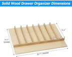 WelFurGeer Solid Birch Wood Silverware Drawer Organizer, Wooden Cutlery Drawer Organizer, Utensil Tray for Kitchen Drawers, Kitchen Utensil Organizer for Silverware, Flatware, Spoons, Forks, Knives - Image 5