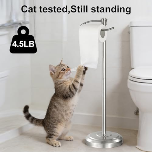 Brushed Nickel Toilet Paper Holder Free Standing，Stainless Steel - Image 3