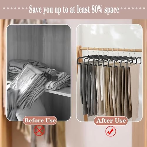 Velvet Hangers Non Slip - 20 Pack Pants Hangers for Closet - Thin Space Saving Clothes Hanger - Strong, Durable, Jean Perchas with 360 Degree Rotatable Hook for Tank Top (Black Silver Hook) - Image 6