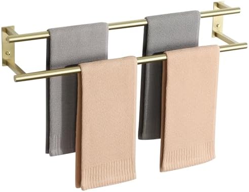 Alise 28‘’ Double Towel Bar for Bathroom Wall Mounted, Brushed Gold by Alise