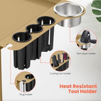 TASALON Gold Salon Tray on Wheels – Salon Rolling Tray Set with Magnetic Hair Dye Bowl, Heat-Resistant Tool Rack, Hair Extension Holder for Styling, Rolling Tool Cart & Hair Salon Station Organizer - Image 3