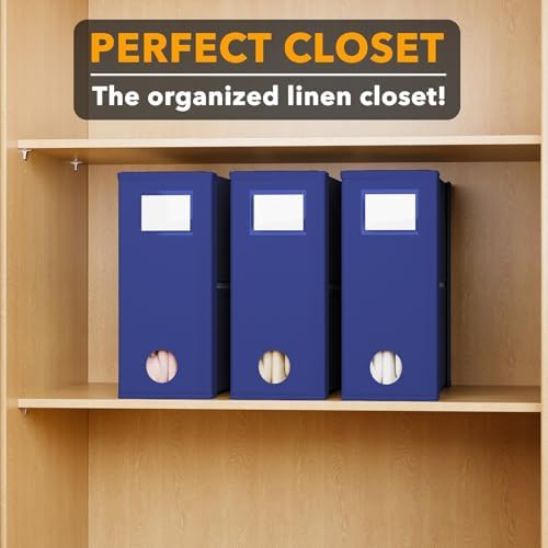 SpaceAid 3 Pack Bed Sheet Organizers and Storage, Foldable Sheet Organizer for Linen Closet, Sheets Set Folder Keeper with Window XL (Queen & King Size) Bedding Container (Navy Blue, 3 Pack) - Image 5