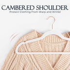 HOUSE DAY White Velvet Hangers 60 Pack, Premium Non-Slip Felt Hanger - Image 5