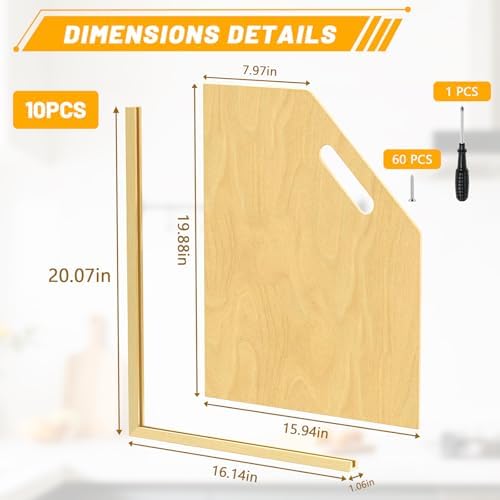 10 Pack Wood Tray Dividers Organizer For Kitchen Cabinet - Image 3