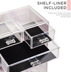 Sorbus Makeup Organizer, 6-Drawer Acrylic 2-Piece Set (Tie Dye) - Image 6