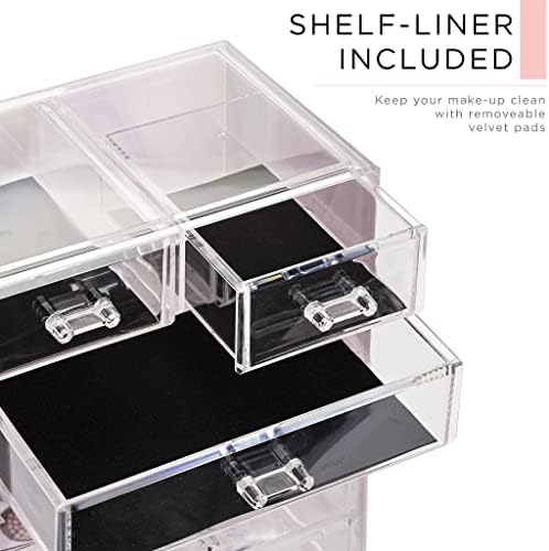 Sorbus Makeup Organizer, 6-Drawer Acrylic 2-Piece Set (Tie Dye) - Image 6