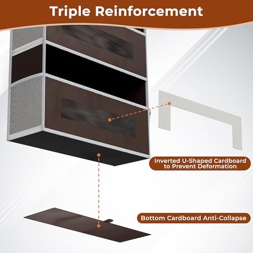 2 Pack 5 Tier Over the Door Organizer for Bathroom, Bedroom, Pantry, Brown - Image 3