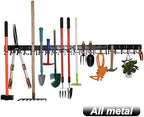 YueTong 68" All Metal Garden Tool Organizer,Adjustable Garage Wall Organizers and Storage,Heavy Duty Wall Mount Holder with Hooks for Broom,Rake,Mop,Shovel(4 Pack) by YueTong
