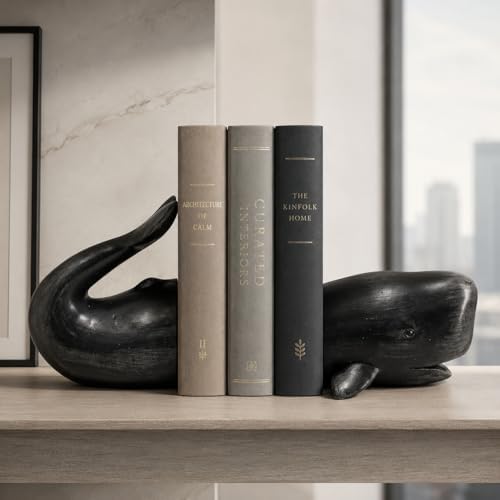 Comfy Hour 13.2 Inch Whale Bookends, Nautical Decor, Set of 2 - Image 5
