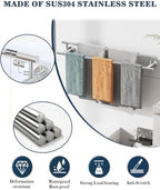 Alise Double Towel Bar,32 Inch Towel Rack for Bathroom Wall Mounted,Nickel - Image 4