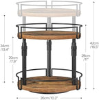 HOOBRO Lazy Susan Organizer Spice Rack, 2-Tier Height Adjustable Rotating Spice Organizer, for Kitchen Countertop and Cabinet, Rustic Brown BF05TL01 - Image 4