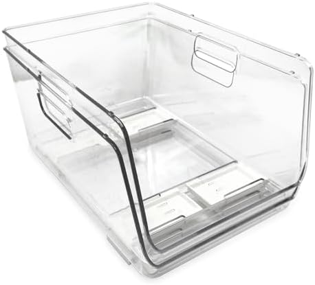 Isaac Jacobs 2-Piece (11.9" x 8.6" x 6.1") Large Deep Stackable Bins - Image 4