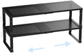 Cabinet Shelf,Expandable Adjustable Stackable Kitchen Organizer,for cabinets, Kitchens, countertops, bathrooms Shelf Organizer (2Packs/Black,Medium) by Ipotivespaceorganization