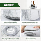 Marble Lazy Susan, 12” Lazy Susan for Table Top Detachable Turntable Organizer for Cabinet Pantry Kitchen Countertop Fridge Bathroom Makeup Vanity Countertop, Arabescato - Image 3