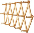 Dseap Accordian Wall Hanger: 16” High Wooden Wall Expandable Coat Rack, Hat Rack Holder, Accordion Hook for Baseball Caps, Coats, Mugs, 16 Peg Hooks, Natural by Dseap