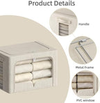 FHSQX 3 Pack Clothes Storage Bins, Beige, 16.5x12.2x12.2inch(40L) - Image 6